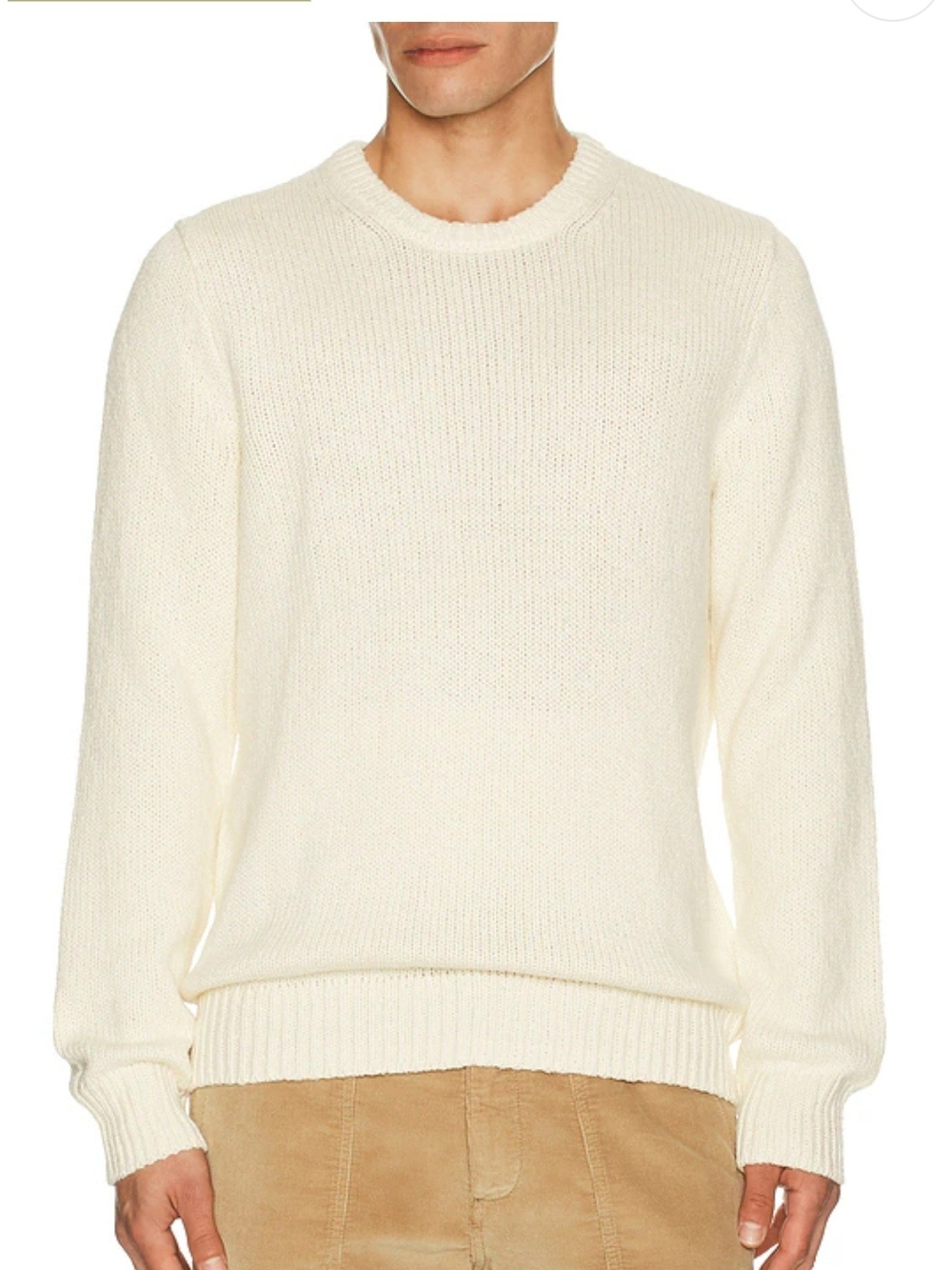 Faherty Cream Crewneck Knit Sweater